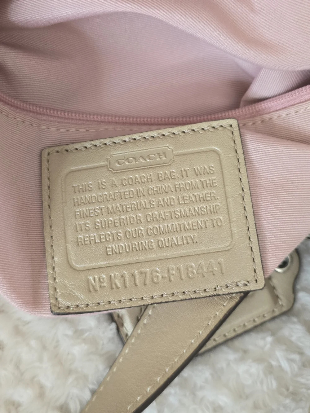 Coach Ashley Signature Circle Print Hobo Bag Pink Tan Canvas Leather Trim - Picture 3 of 12